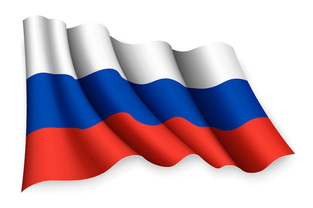 Realistic waving flag of Russia