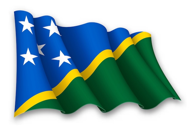 Vector realistic waving flag of solomon islands