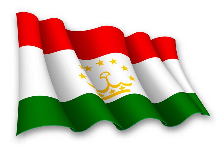 Realistic waving flag of Tajikistan