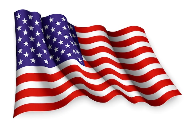 Vector realistic waving flag of usa