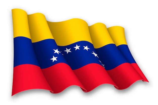 Realistic waving flag of venezuela