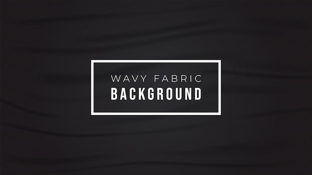 Realistic wavy black fabric texture background