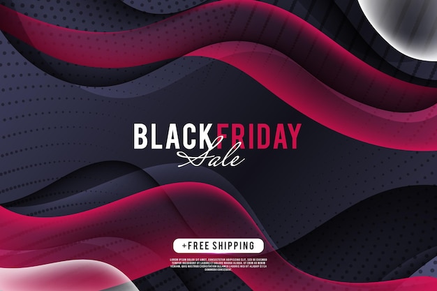 Realistic wavy black friday background