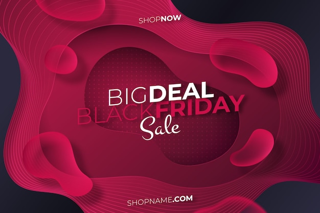 Vector realistic wavy black friday background