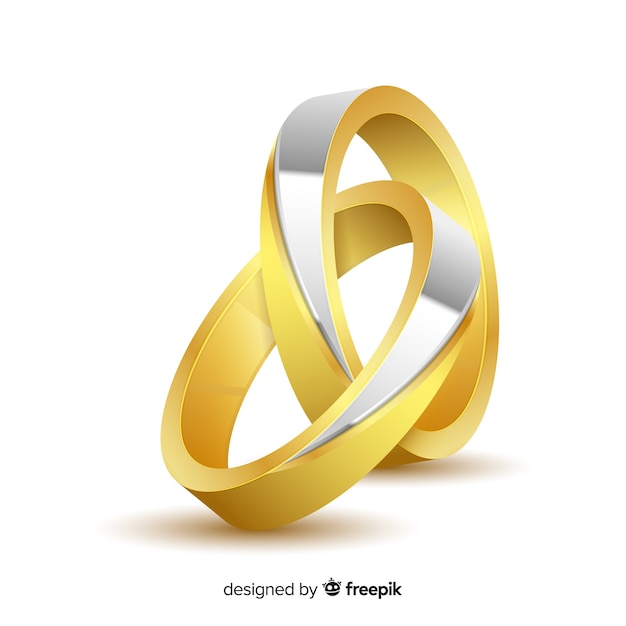 Vector realistic wedding rings