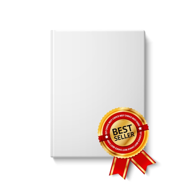 Vector realistic white blank hardcover book