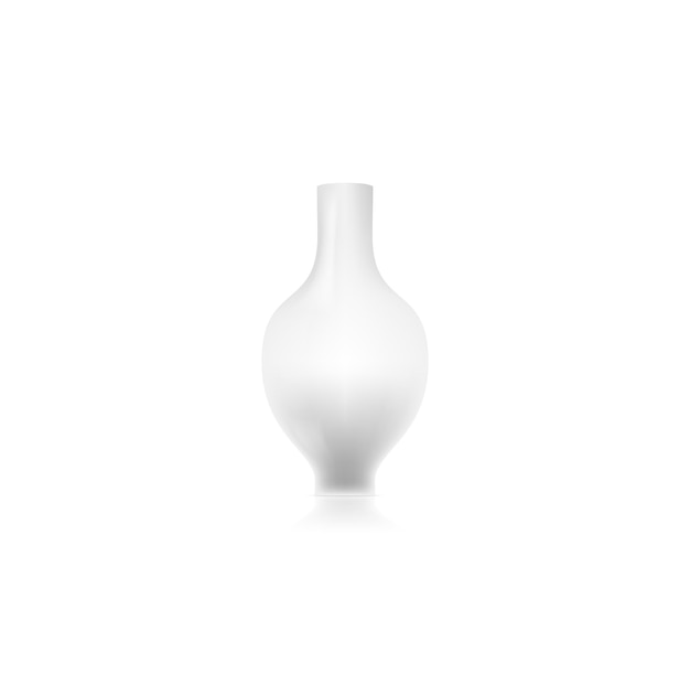 Realistic white ceramic vase Flowers bowl template for mockup interior design Home decoration