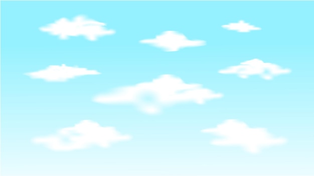 Vector realistic white cloud set