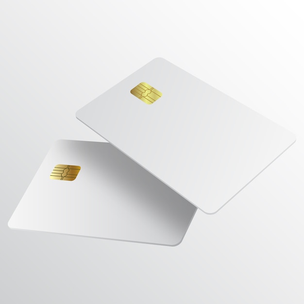 Vector realistic white credit card.