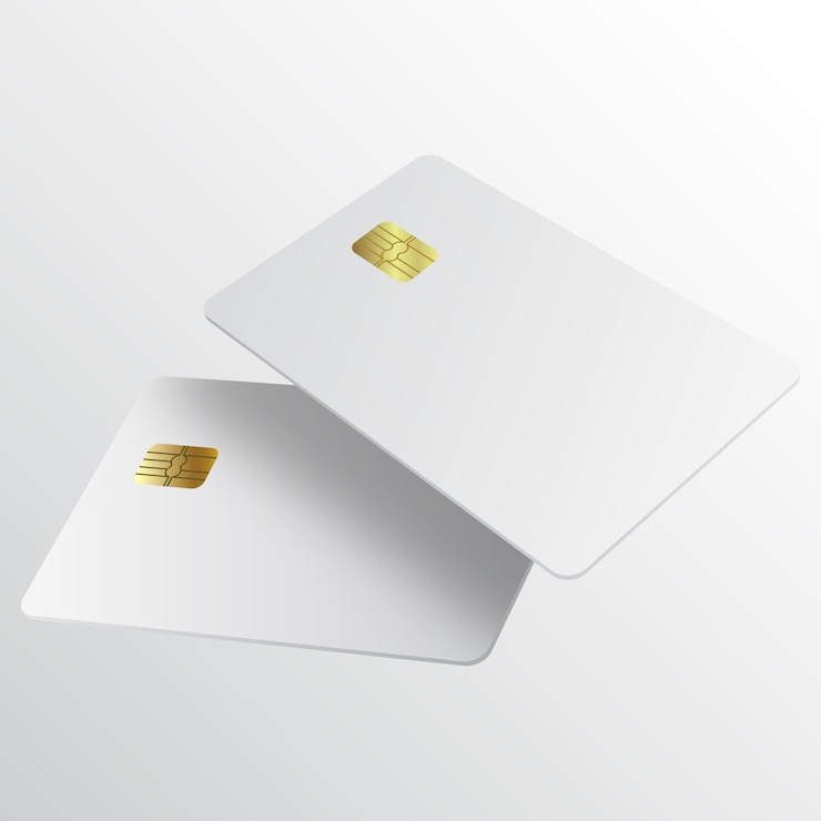 Vector realistic white credit card. 