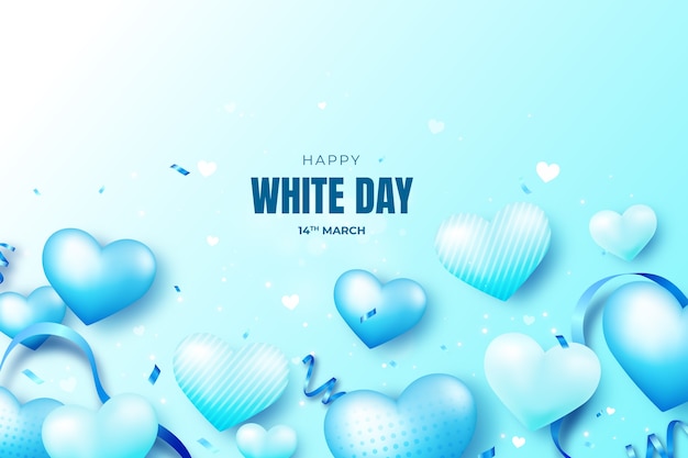 Vector realistic white day illustration