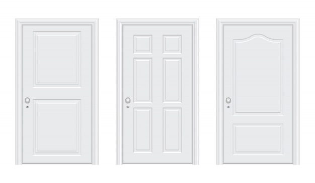 Realistic white door   illustration