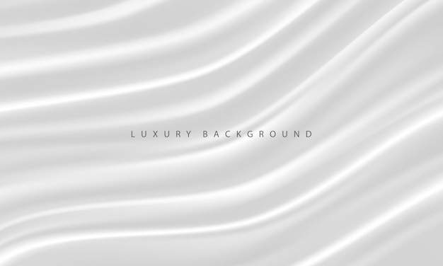 Vector realistic white fabric wave luxury background texture vector