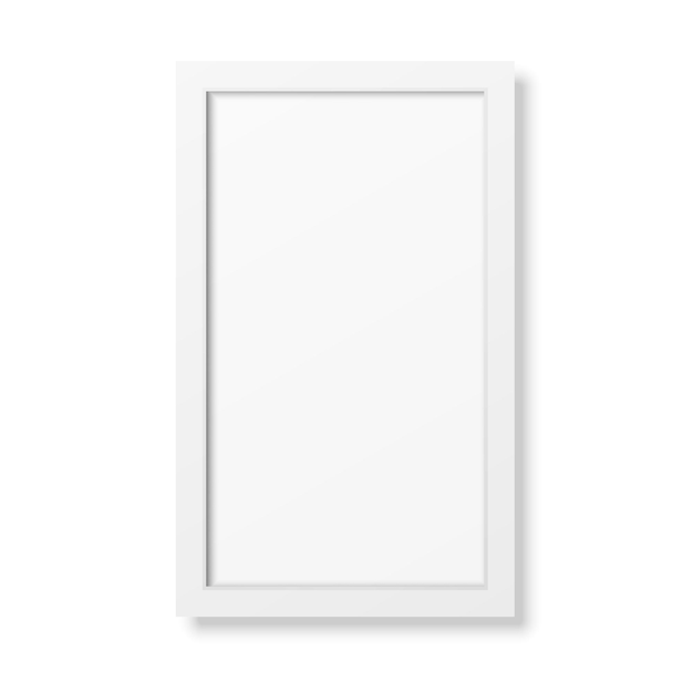 Vector realistic white frame isolated on white.