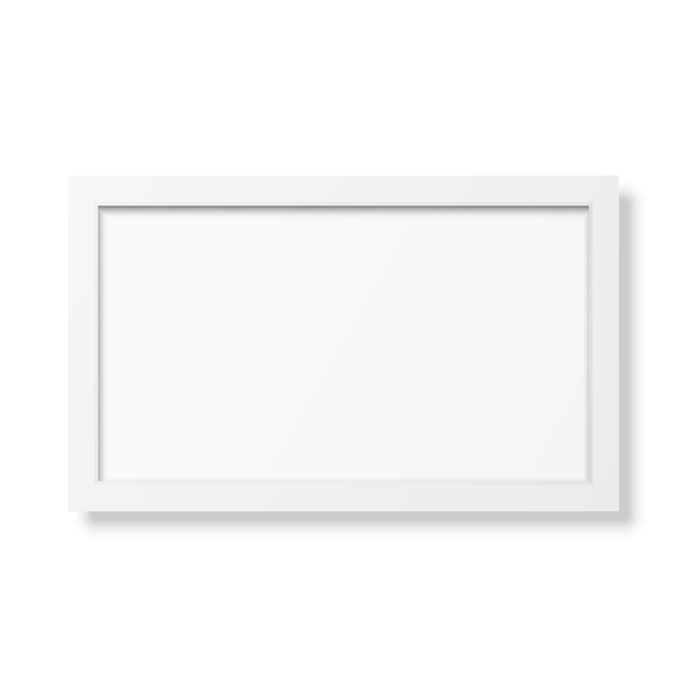 Vector realistic white frame isolated on white.