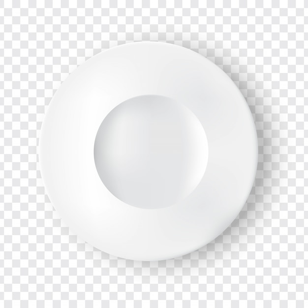 Vector realistic white plate or dish