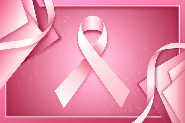 Vector realistic white ribbon on pink background