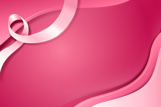 Vector realistic white ribbon on pink background