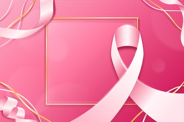 Vector realistic white ribbon on pink background