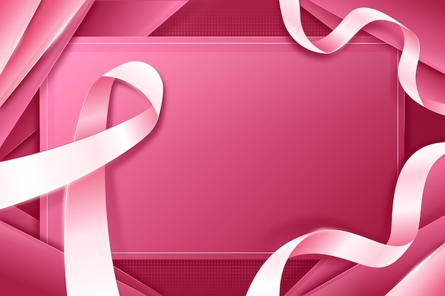 Vector realistic white ribbon on pink background