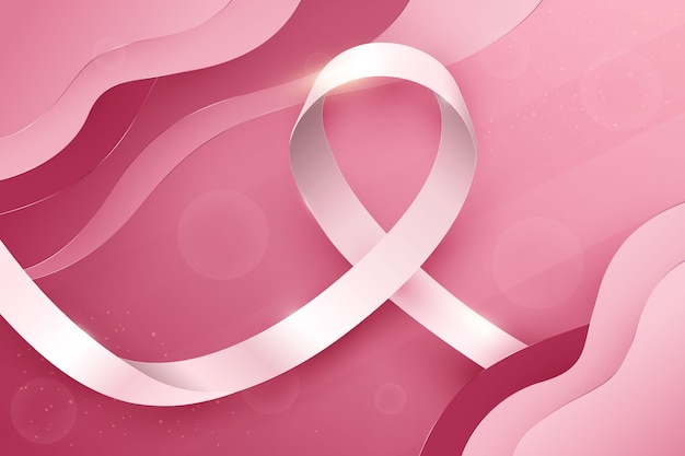 Вектор realistic white ribbon pink background