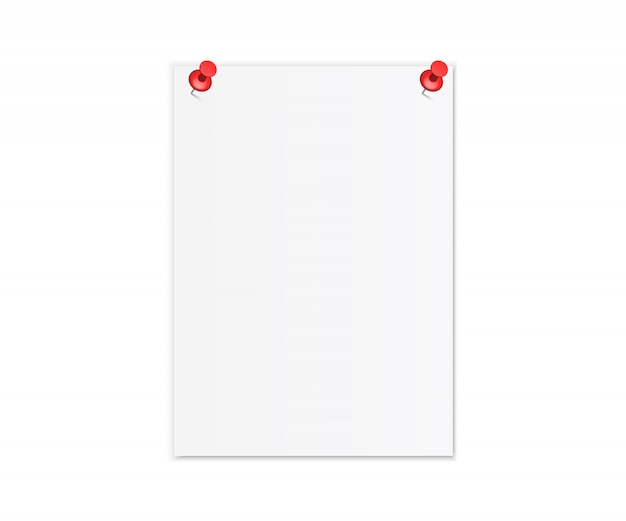 Vector realistic white sheet of paper