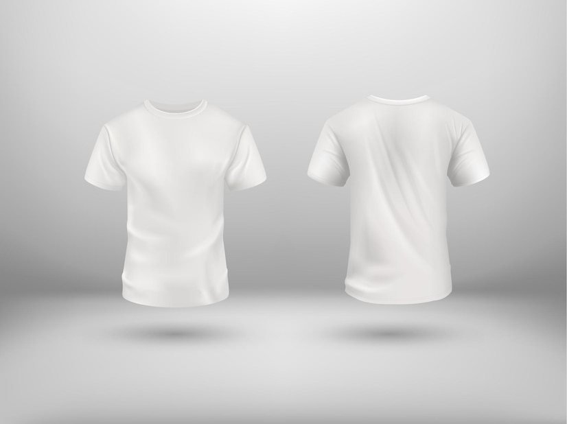 Premium Vector | Realistic white t-shirt set on abstract background ...