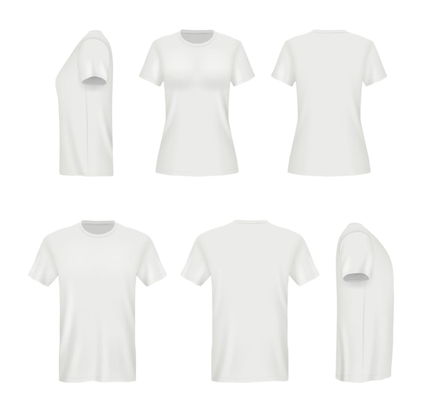 Realistic white t-shirts.