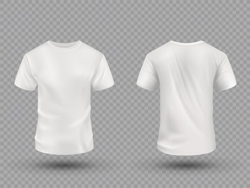 Premium Vector | Realistic white tshirt set on transparent background ...