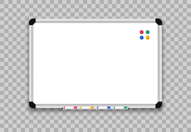 Реалистичная доска. Доска офисная с маркерами.