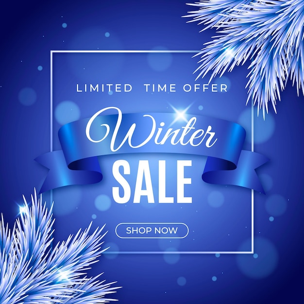 Vector realistic winter sale