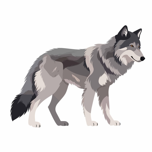 Vector realistic wolf vector isolated on white