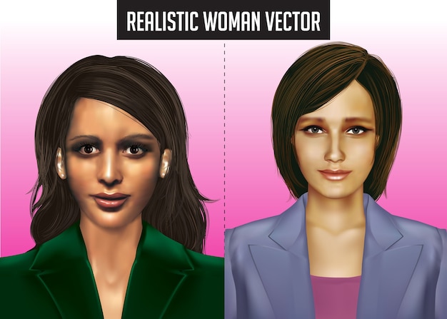 Vector realistic woman vector