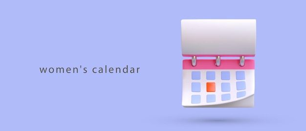 Calendario femminile realistico in stile cartoon monitoraggio del ciclo femminile controllo e pianificazione della gravidanza