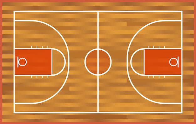 realistic wooden basketball court. wooden court background isometric parquet field