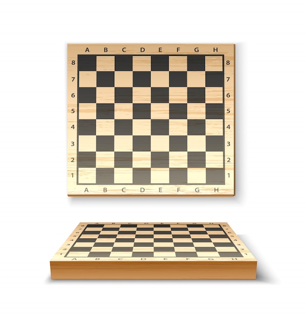  realistic wooden chessboard for chess game