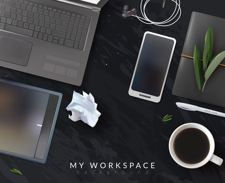 Vector realistic workplace illustration