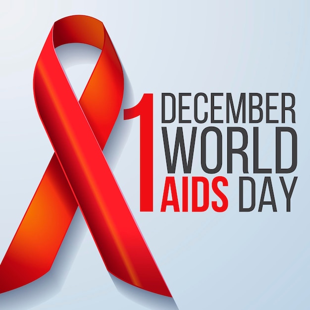 Vector realistic world aids day illustration
