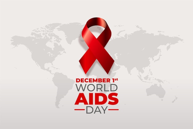 Vector realistic world aids day ribbon