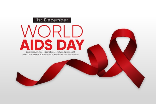Vettore simbolo realistico della giornata mondiale contro l'aids