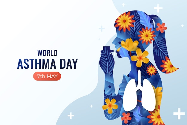 Realistic world asthma day background