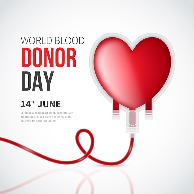 Vector realistic world blood donor day illustration
