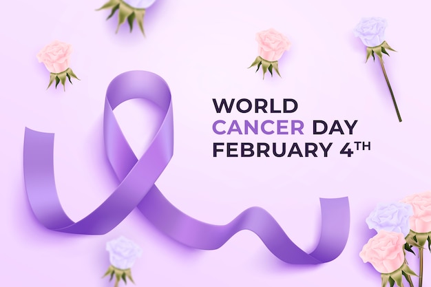 Realistic world cancer day background