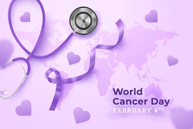 Realistic world cancer day background