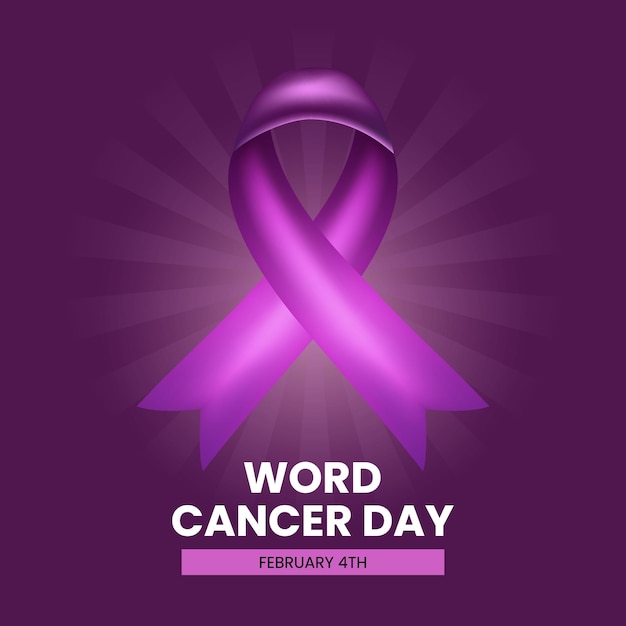 Vector realistic world cancer day illustration