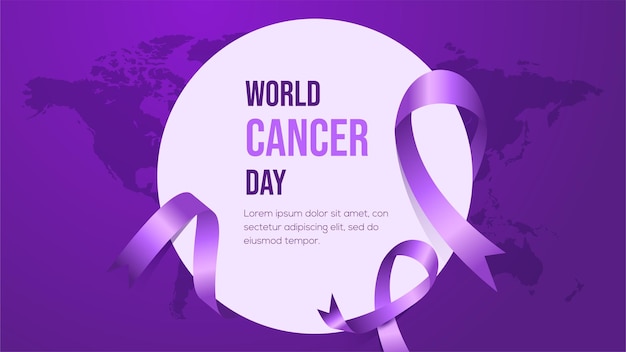 Realistic world cancer day illustration