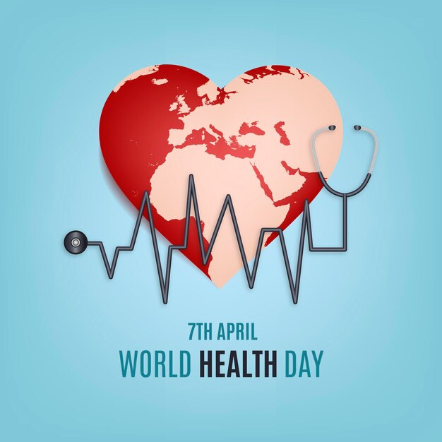 Realistic world health day illustration