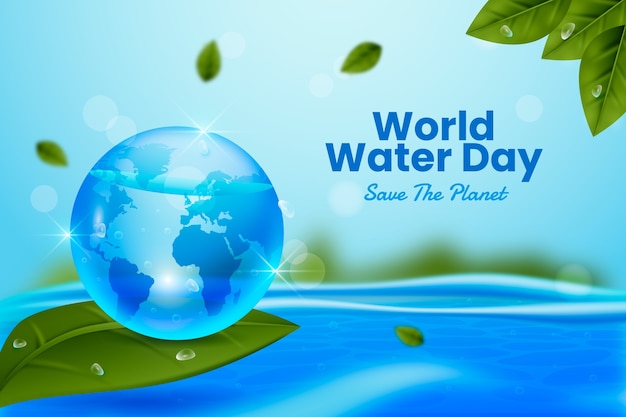 Realistic world water day background