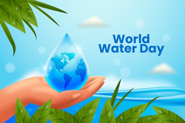 Realistic world water day background
