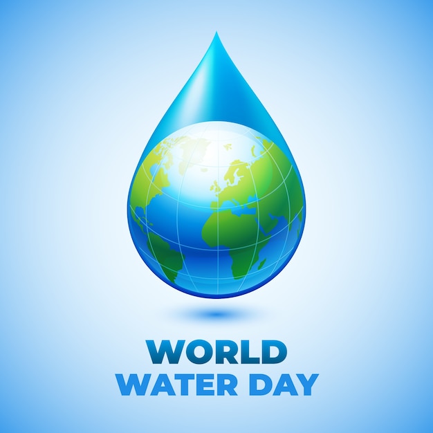 Vettore illustrazione realistica della giornata mondiale dell'acqua